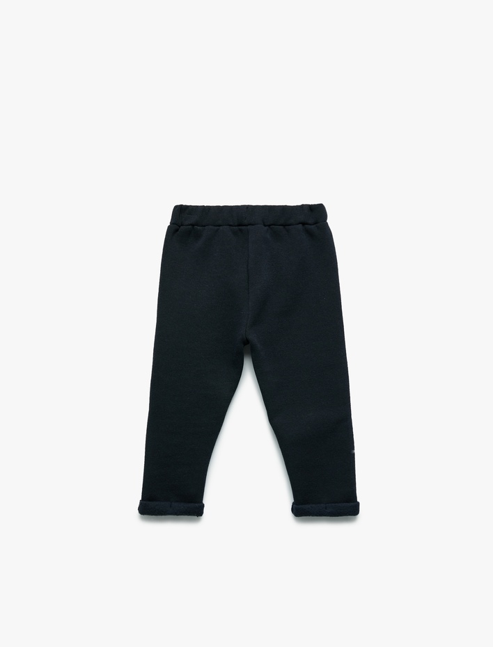 Erkek Bebek Şardonlu Duble Paça Düğmeli Bağcıklı Eşofman Altı