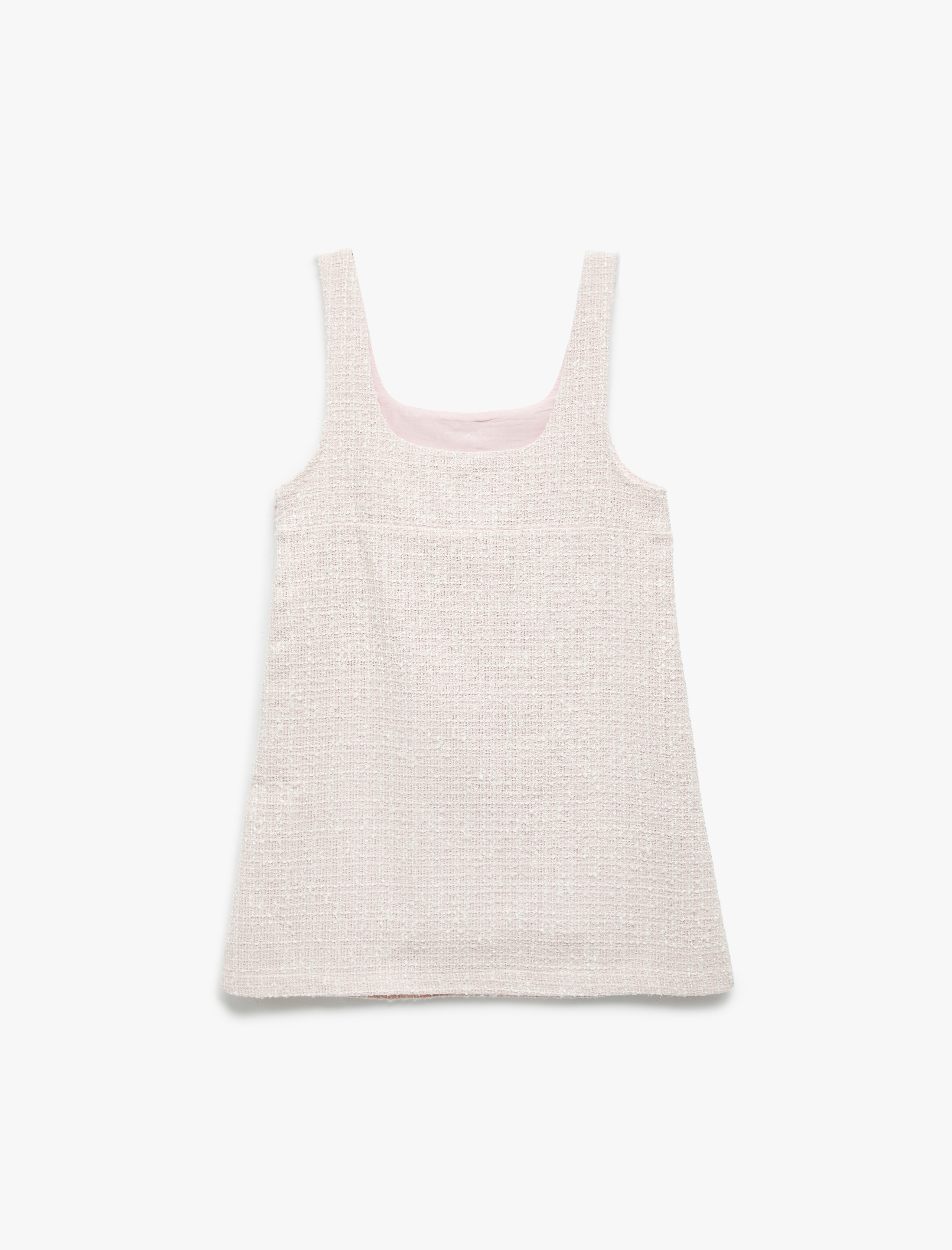  Kız Çocuk Kare Yaka Kolsuz Düğme detaylı Tüvit Jile Elbise