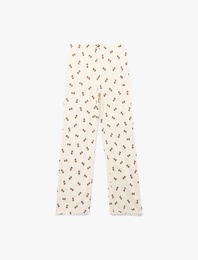 Pamuklu Rahat Kalıp Ayıcık Baskılı Pijama Altı