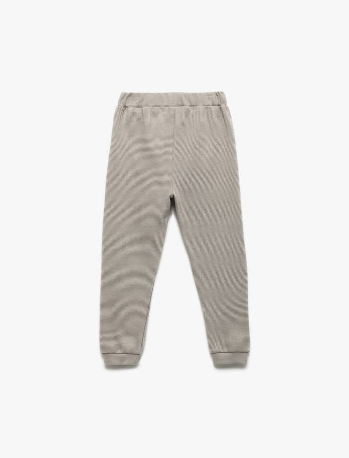 Erkek Bebek Kanguru Cepli Beli Lastikli Pamuklu Jogger Eşofman Altı