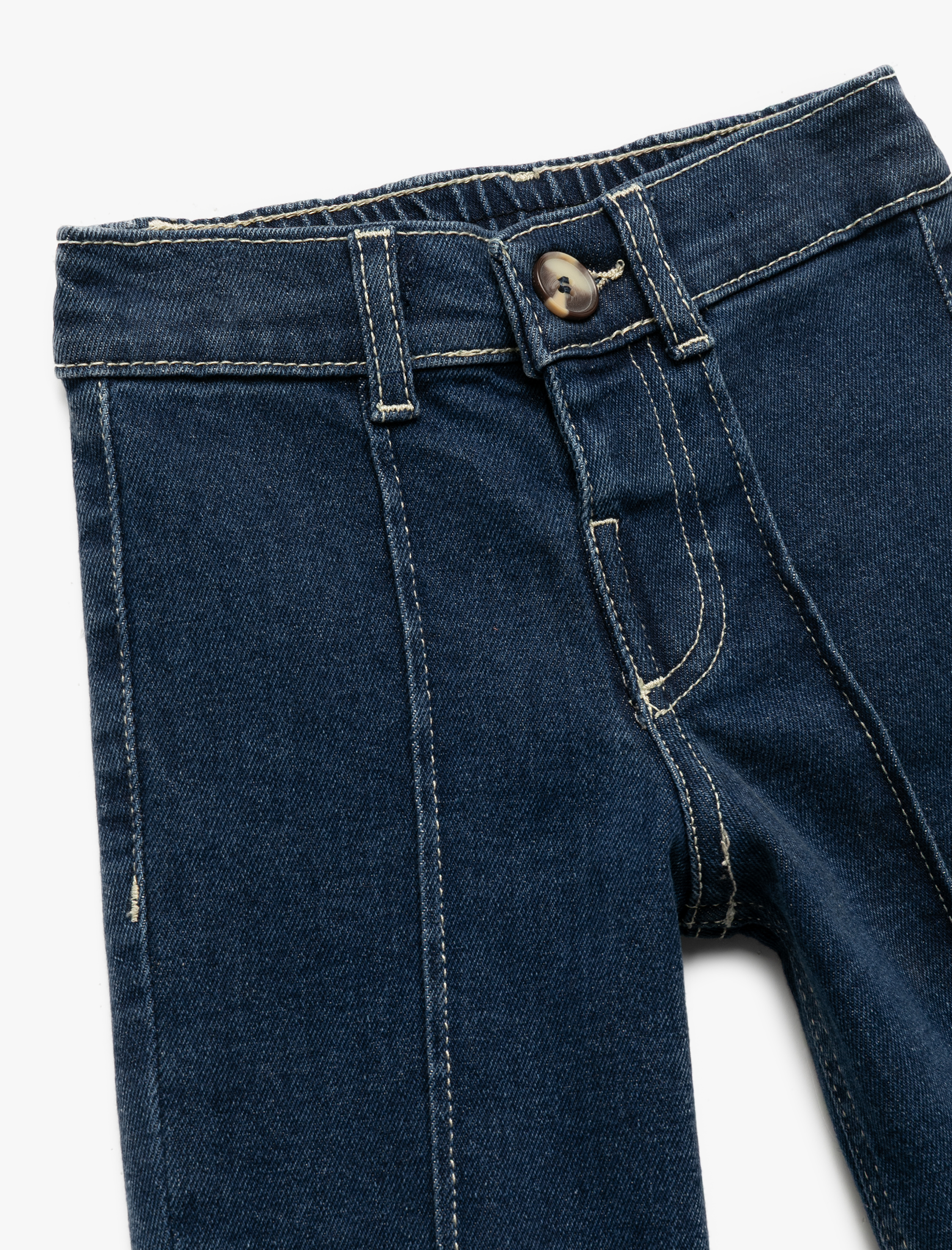  Kız Bebek Pamuklu Geniş Paça Denim Pantolon