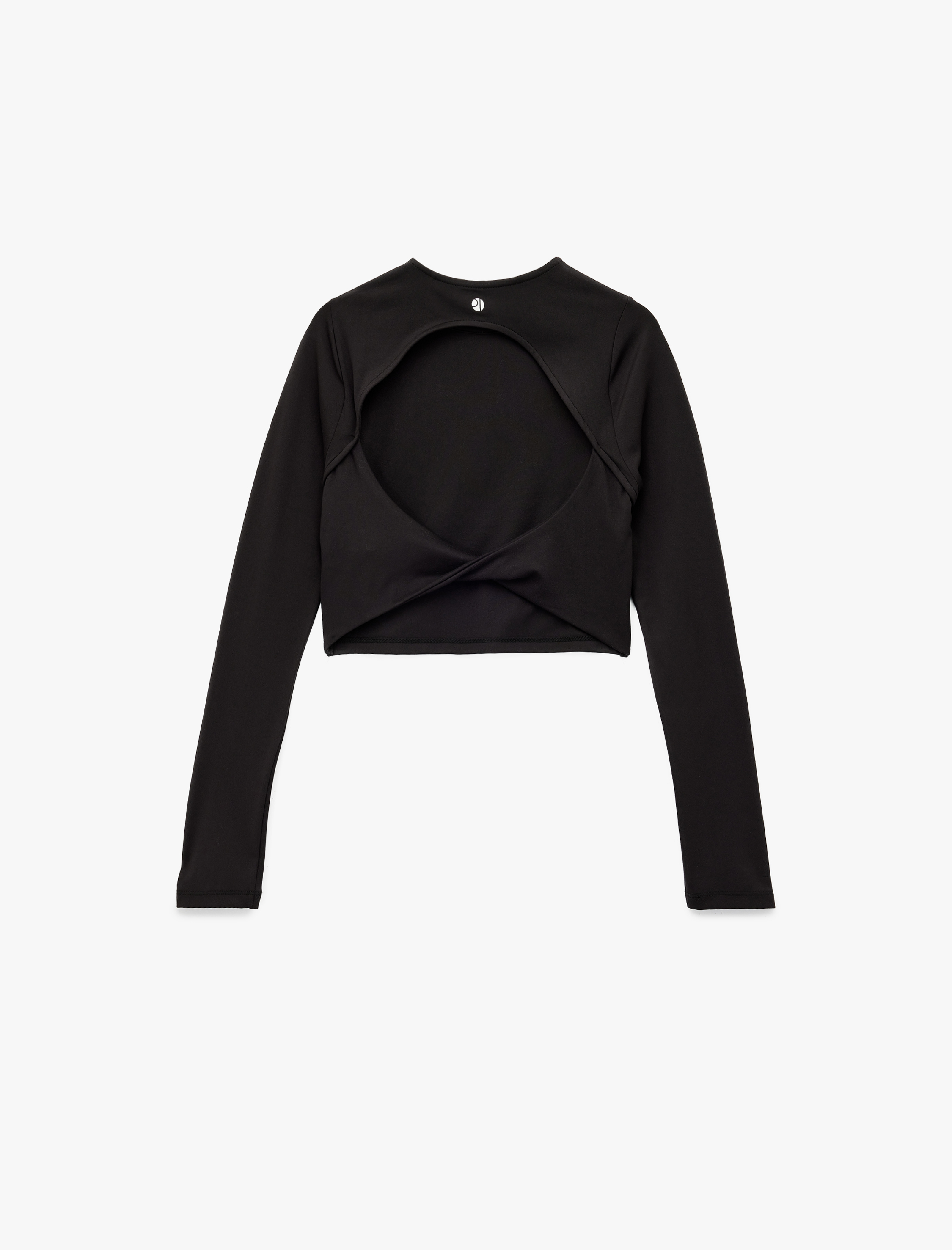   Slim Fit Sırt Detaylı Uzun Kollu Bisiklet Yaka Spor Tişört