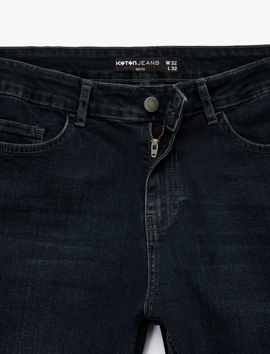   Pamuklu Normal Bel Slim Fit Jean Pantolon -  Brad Jean