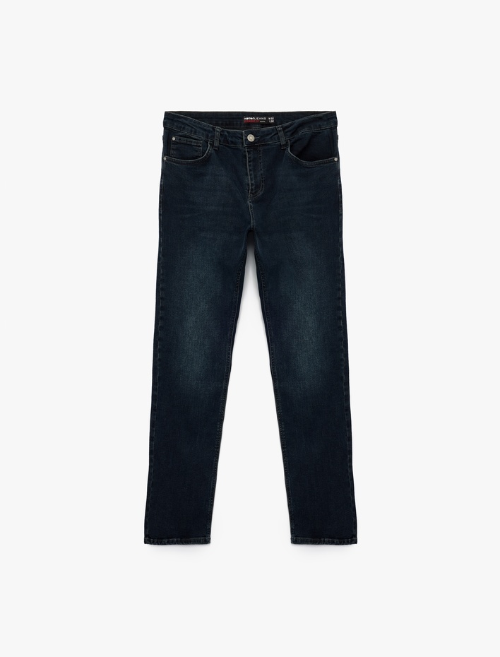  Pamuklu Normal Bel Straight Fit Jean Pantolon - Mark Jean