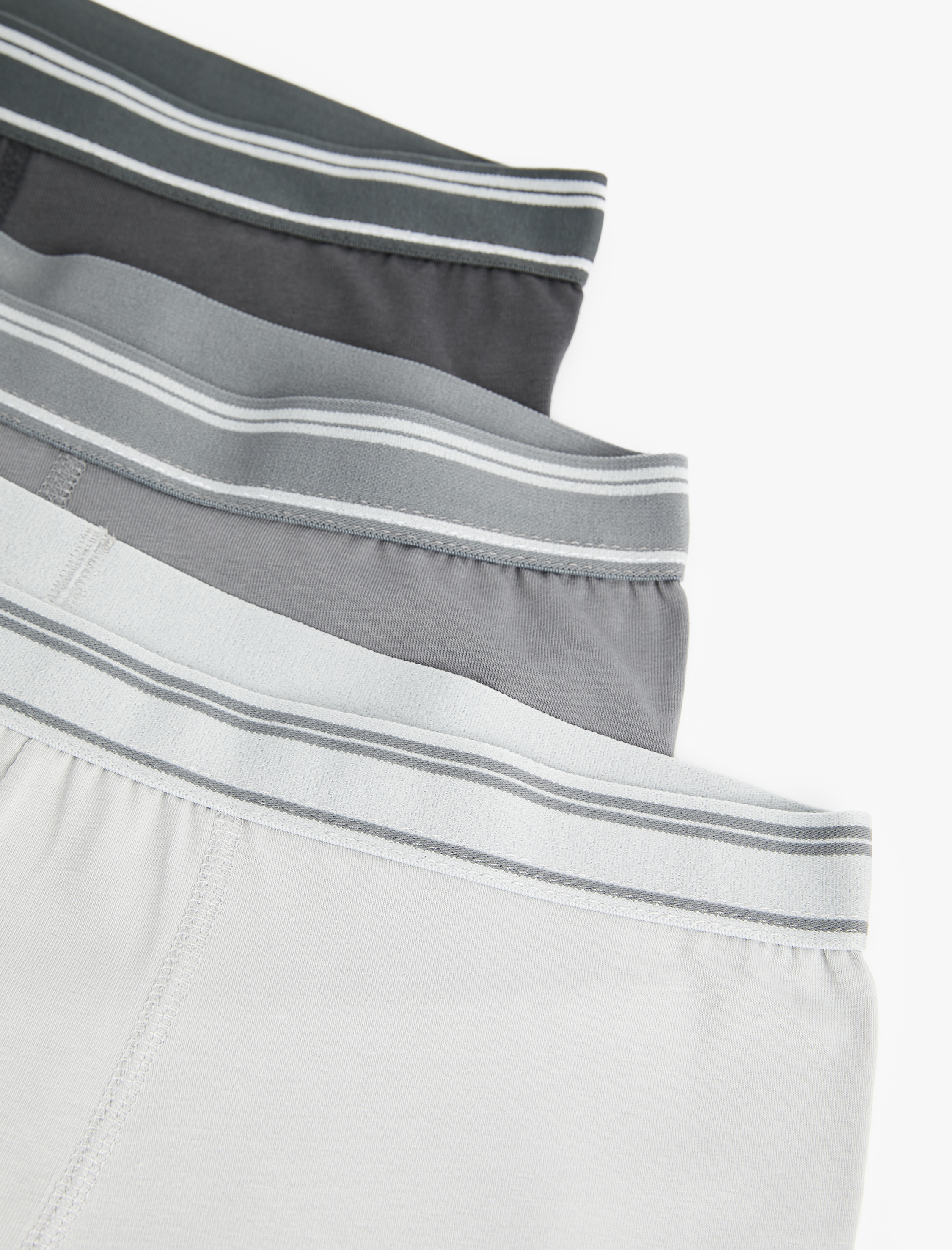   Pamuklu Basic Çizgili Lastik Detaylı 3'lü Boxer Set