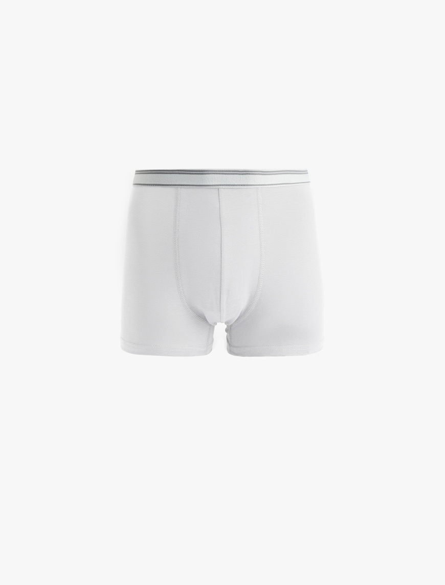   Pamuklu Basic Çizgili Lastik Detaylı 3'lü Boxer Set