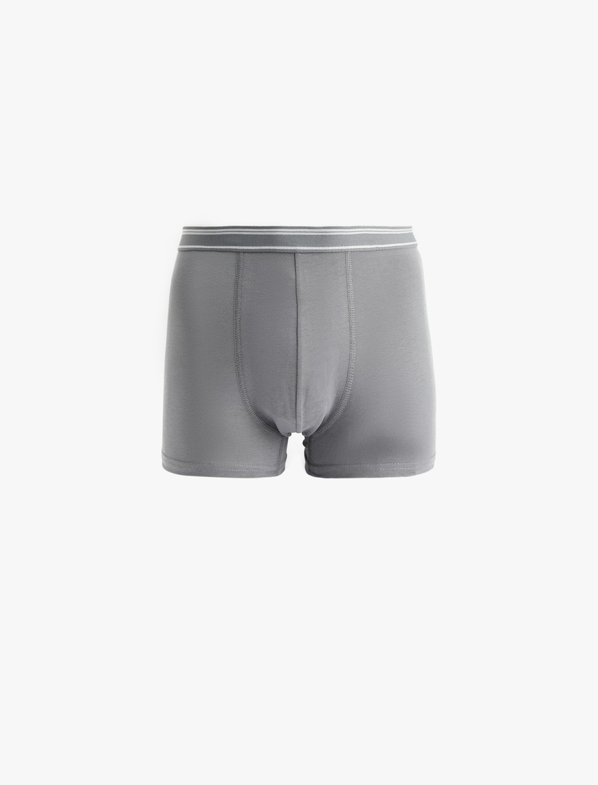   Pamuklu Basic Çizgili Lastik Detaylı 3'lü Boxer Set