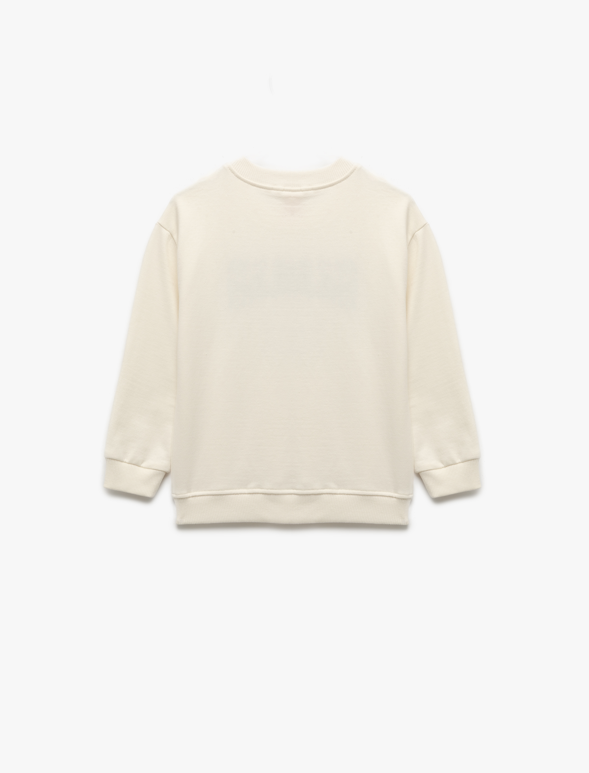  Erkek Bebek Nakışlı Uzun Kollu Bisiklet Yaka Pamuklu Sweatshirt