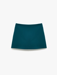 Slim Fit Cep Detaylı Mini Şort Etek