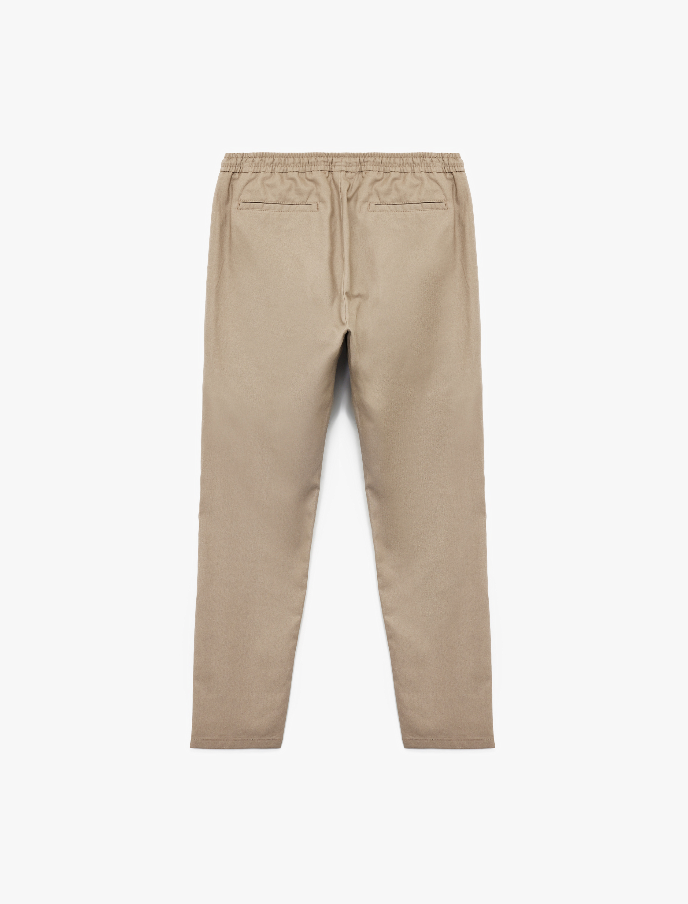   Pamuk Keten Karışımlı Cep Detaylı Beli Bağcıklı Pantolon