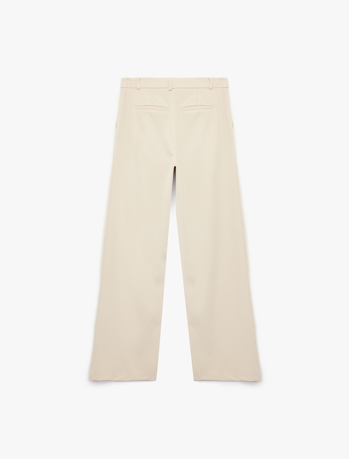  Cepli Bol Paça Straigh Fit Kumaş Pantolon