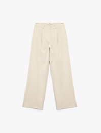 Cepli Bol Paça Straigh Fit Kumaş Pantolon