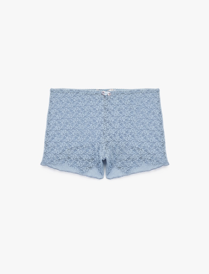  Dantelli Mini Şort Pijama Altı