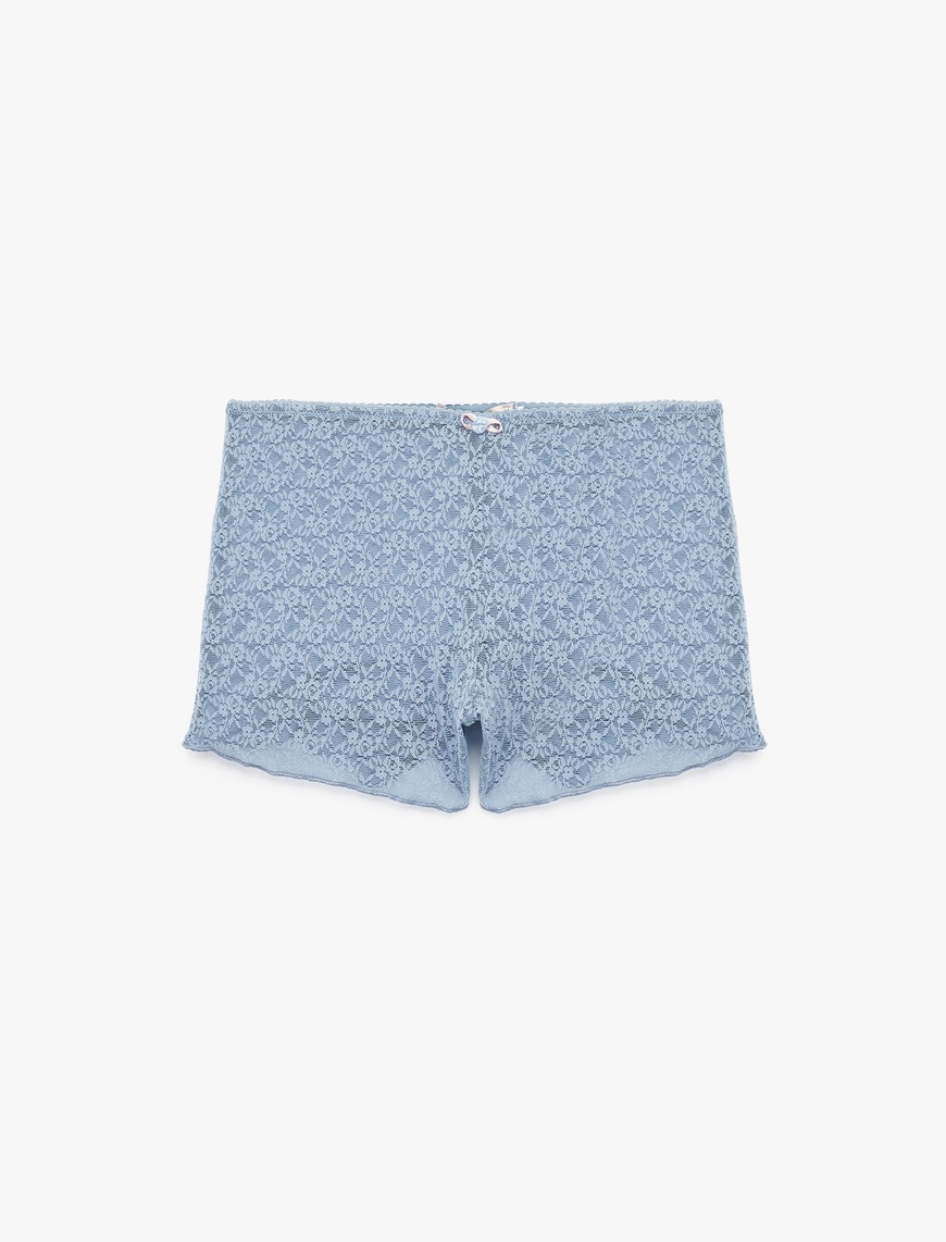   Dantelli Mini Şort Pijama Altı