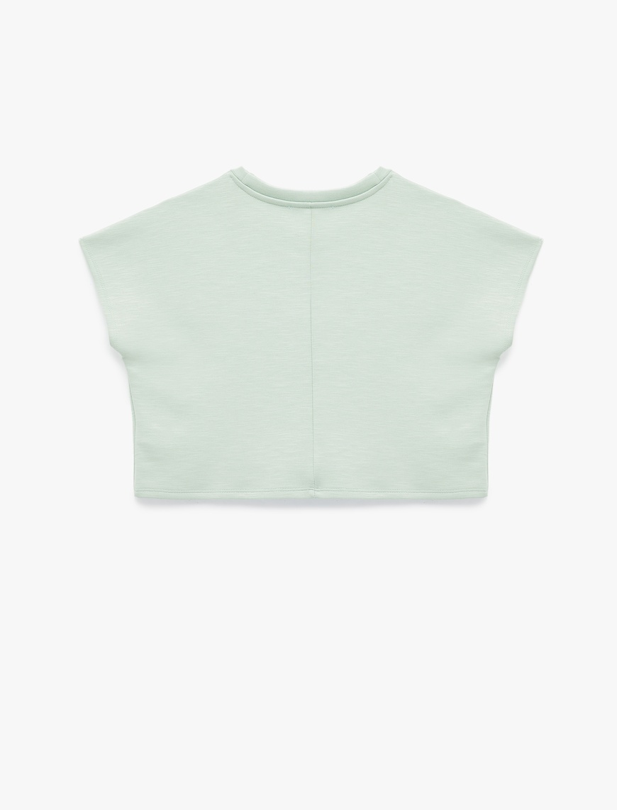   Slim Fit Bisiklet Yaka Kolsuz Basic Tişört
