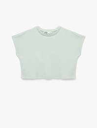 Slim Fit Bisiklet Yaka Kolsuz Basic Tişört