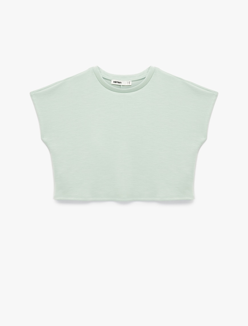   Slim Fit Bisiklet Yaka Kolsuz Basic Tişört