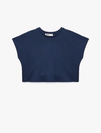 Slim Fit Bisiklet Yaka Kolsuz Basic Tişört
