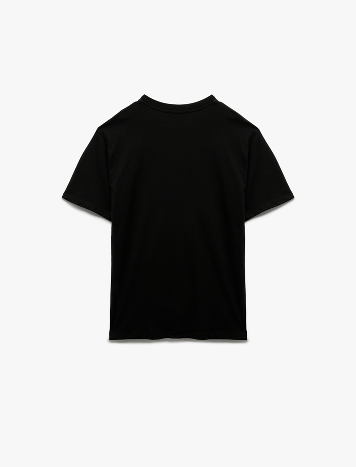  Regular Fit Kısa Kollu Pamuklu Bisiklet Yaka Basic Tişört