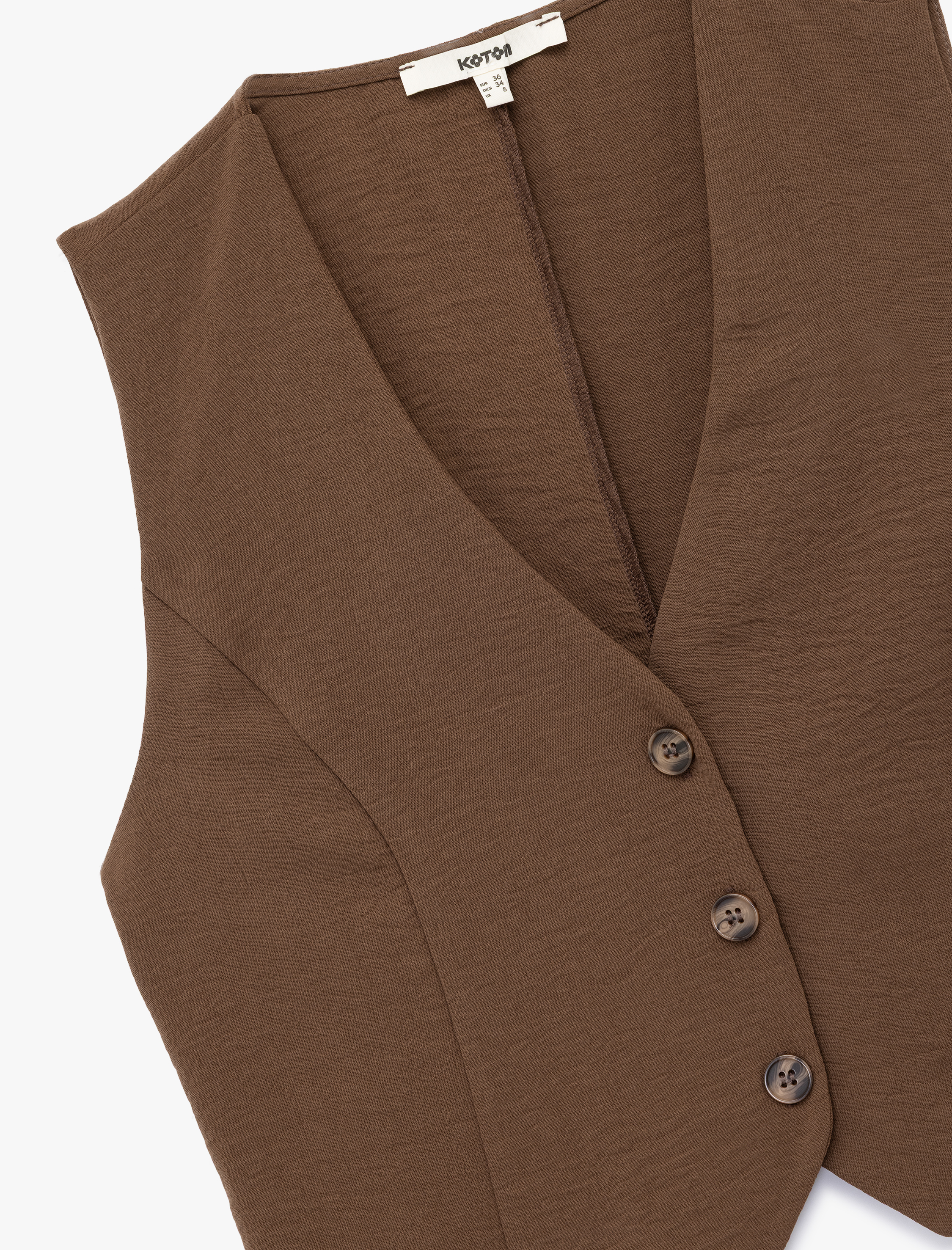   Aerobin Kumaş V Yaka Düğmeli Blazer Yelek