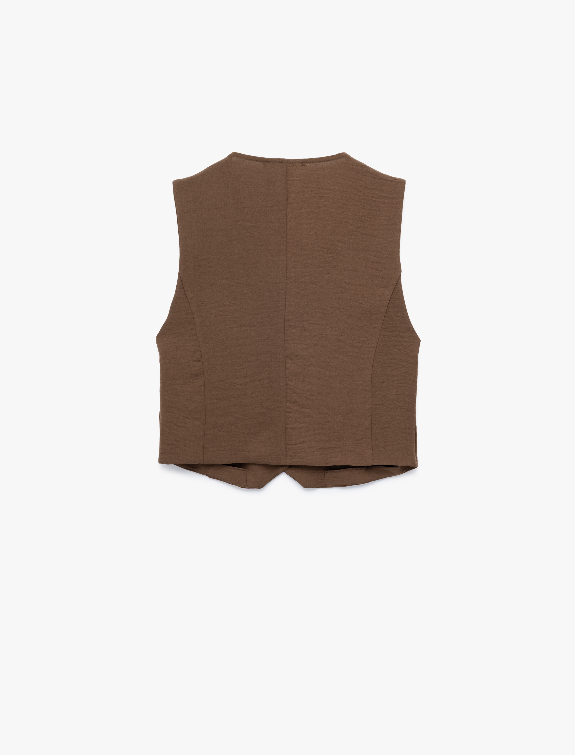   Aerobin Kumaş V Yaka Düğmeli Blazer Yelek