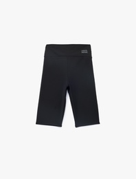 Yüksek Bel Slim Fit Biker Spor Tayt