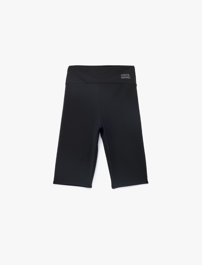  Yüksek Bel Slim Fit Biker Spor Tayt
