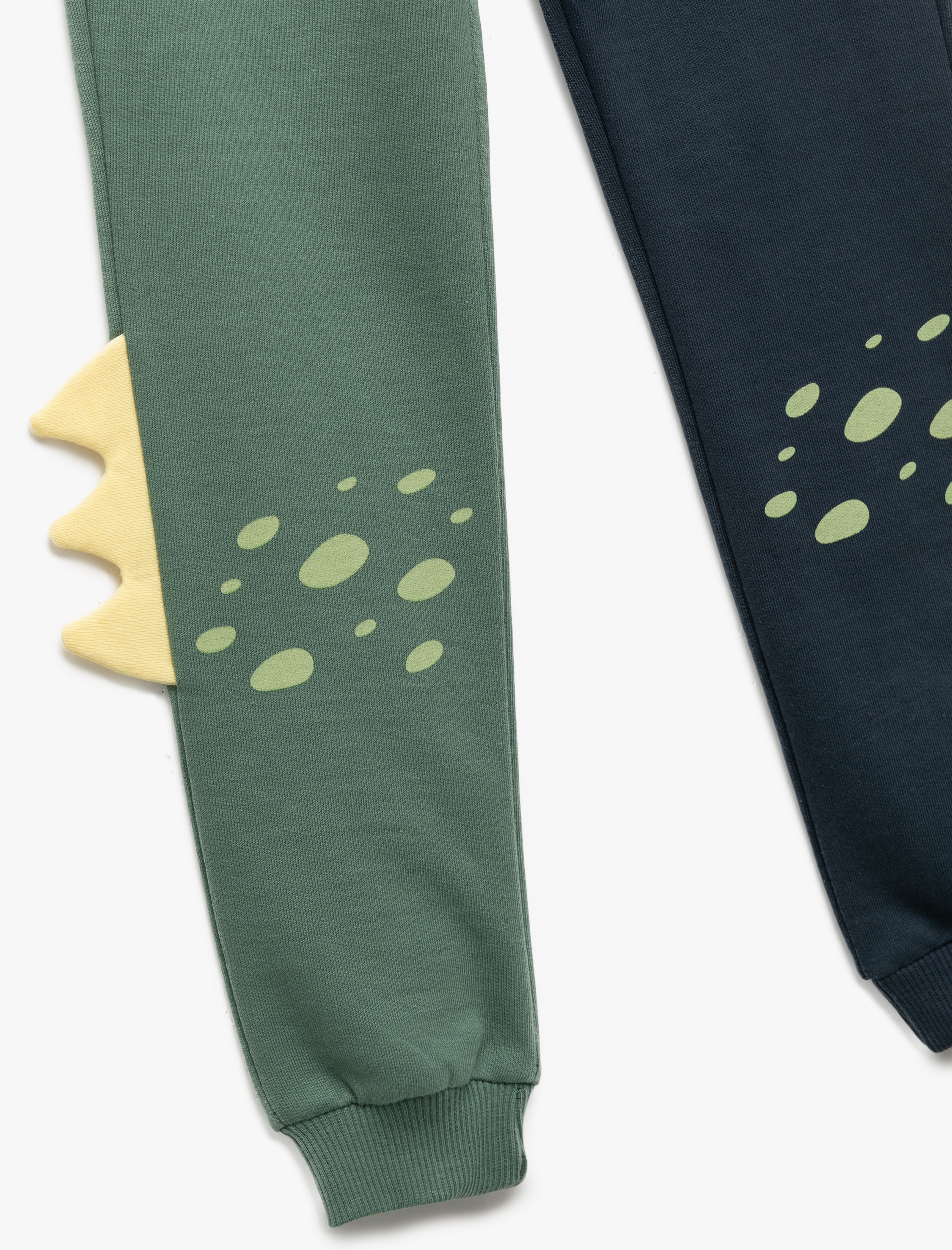  Erkek Bebek Şardonlu Renk Bloklu Dinozor Detaylı Pamuklu Eşofman Altı