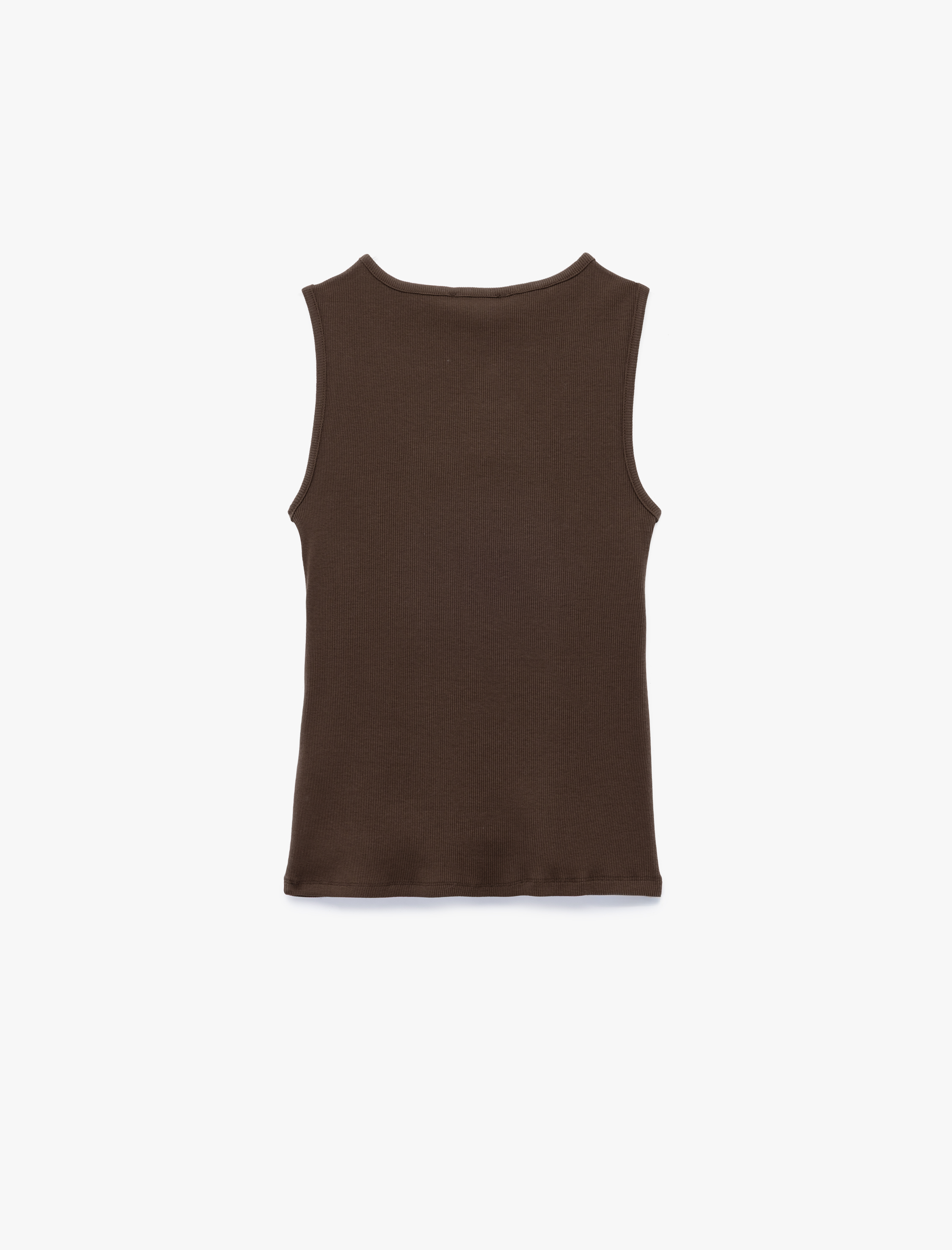   Pamuklu U Yaka Metal Aksesuarlı Kolsuz Bluz