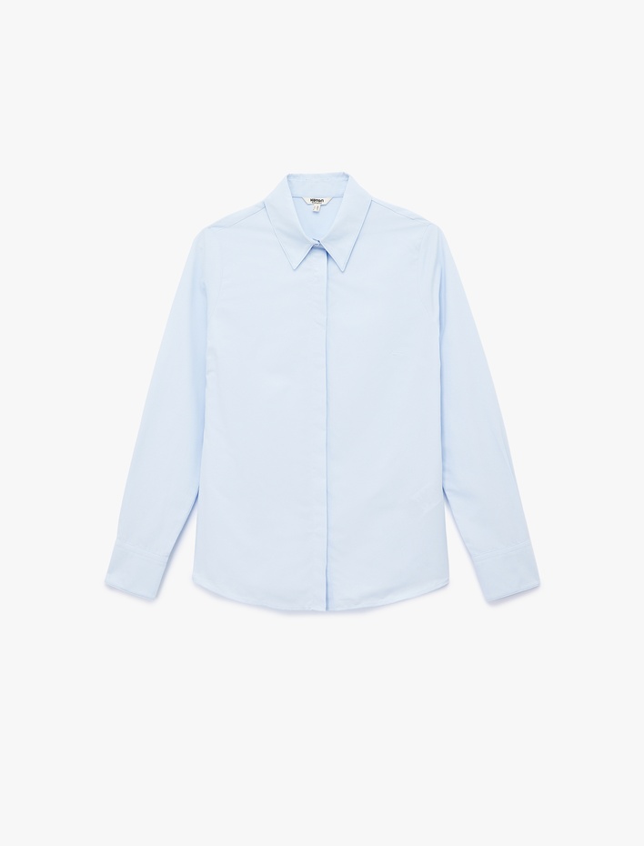  Regular Fit Klasik Yaka Uzun Kollu Poplin Gömlek