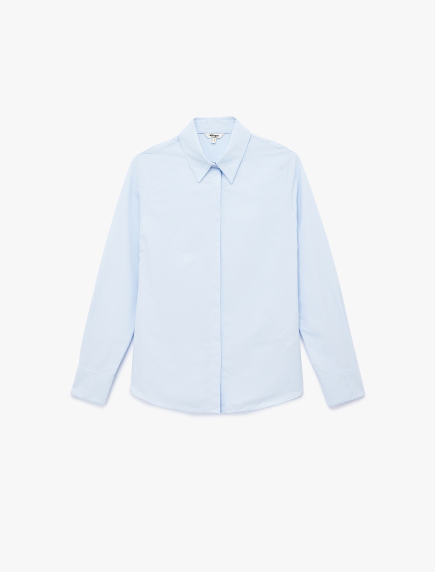   Regular Fit Klasik Yaka Uzun Kollu Poplin Gömlek