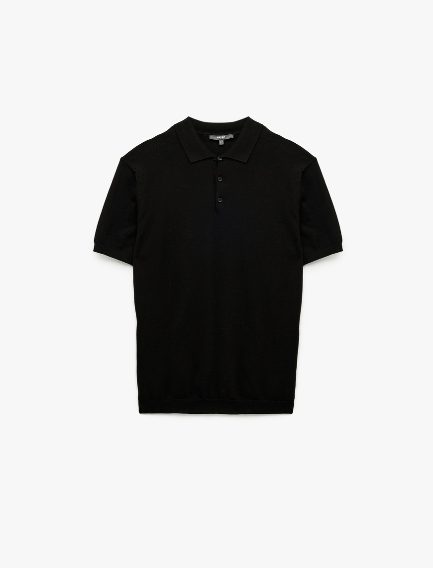   Regular Fit Düğmeli Polo Yaka Pamuklu Kısa Kollu Triko Tişört