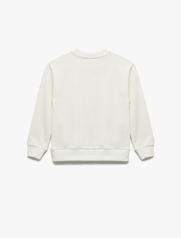 Kız Çocuk Uzun Kollu Bisiklet Yaka Pamuklu Anime Baskılı Sweatshirt