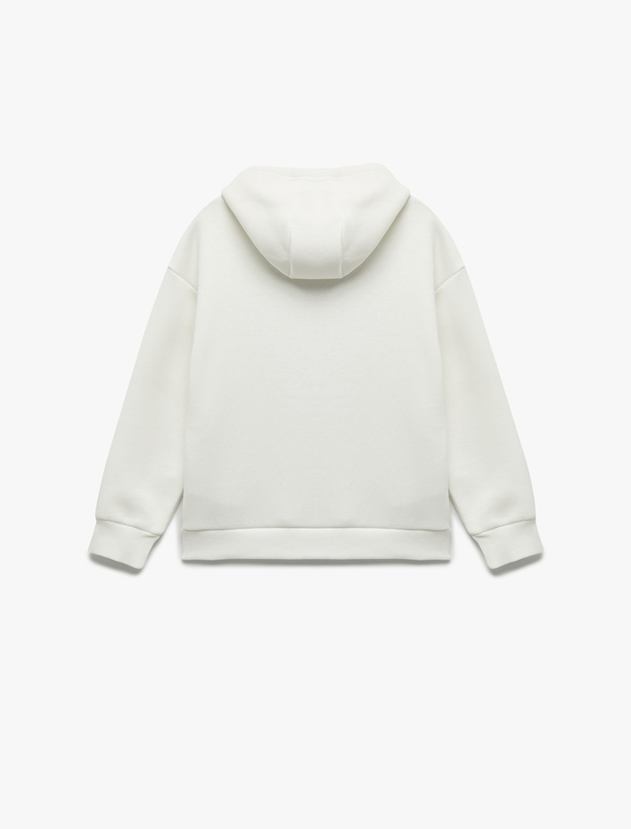 Erkek Çocuk Şardonlu Uzun Kollu Kapşonlu Baskılı Sweatshirt