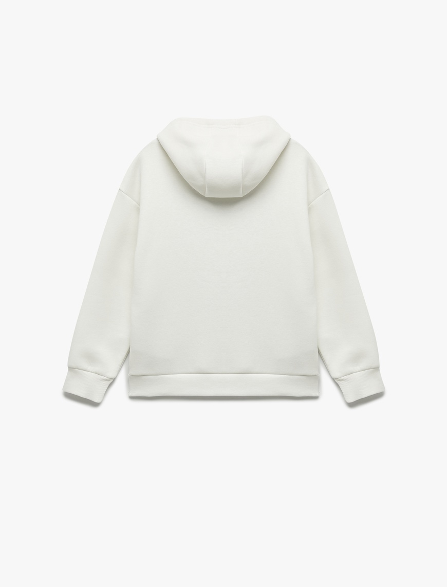  Erkek Çocuk Şardonlu Uzun Kollu Kapşonlu Baskılı Sweatshirt