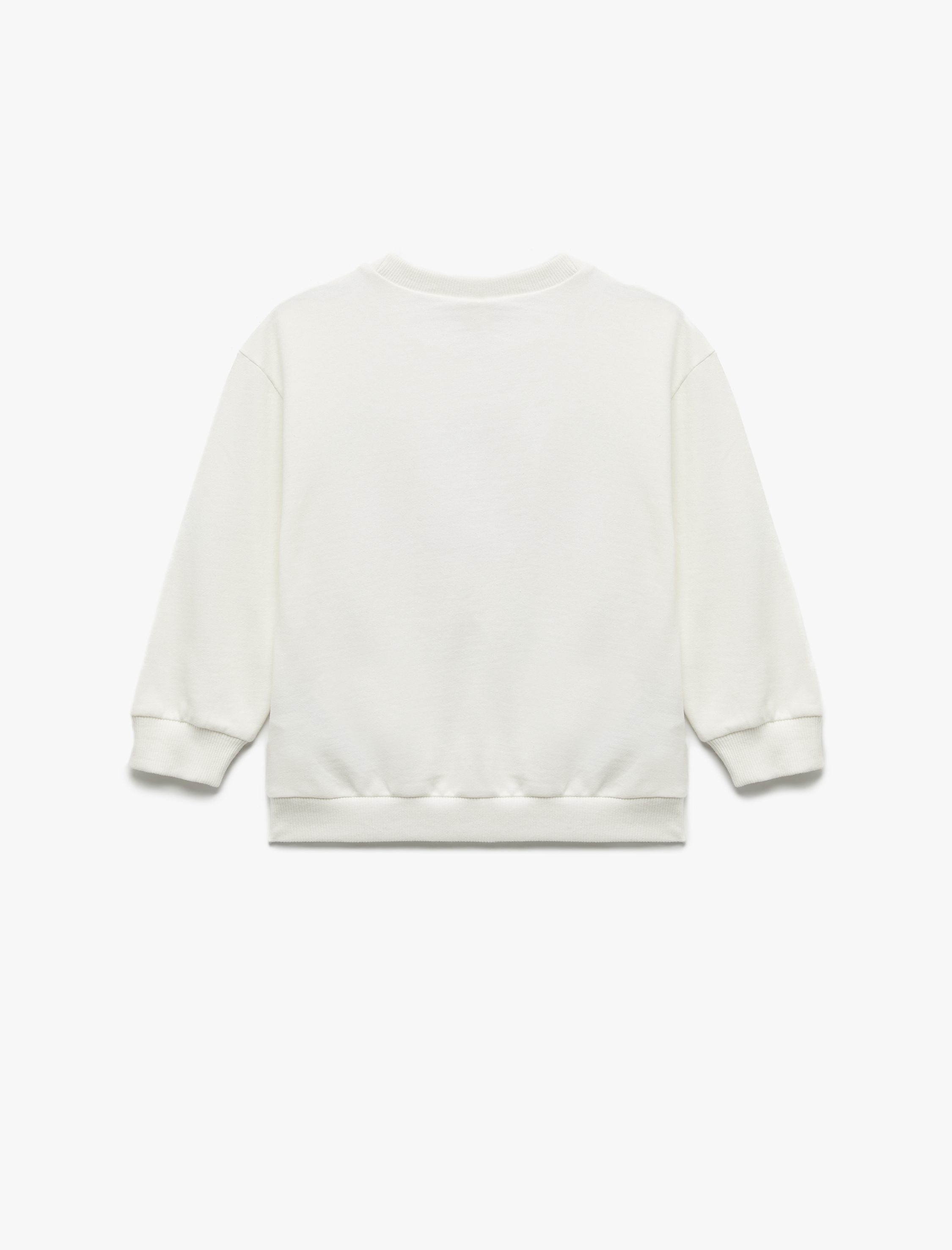  Kız Bebek Pamuklu Uzun Kollu Bisiklet Yaka Şardonlu Sweatshirt