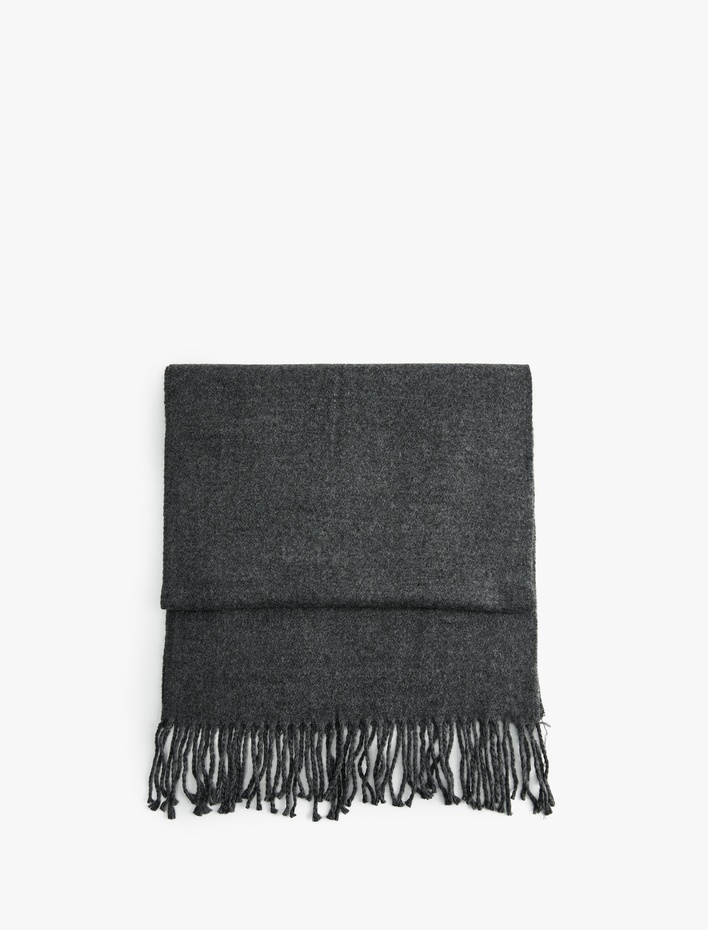 Erkek Uzun Basic Püsküllü Atkı