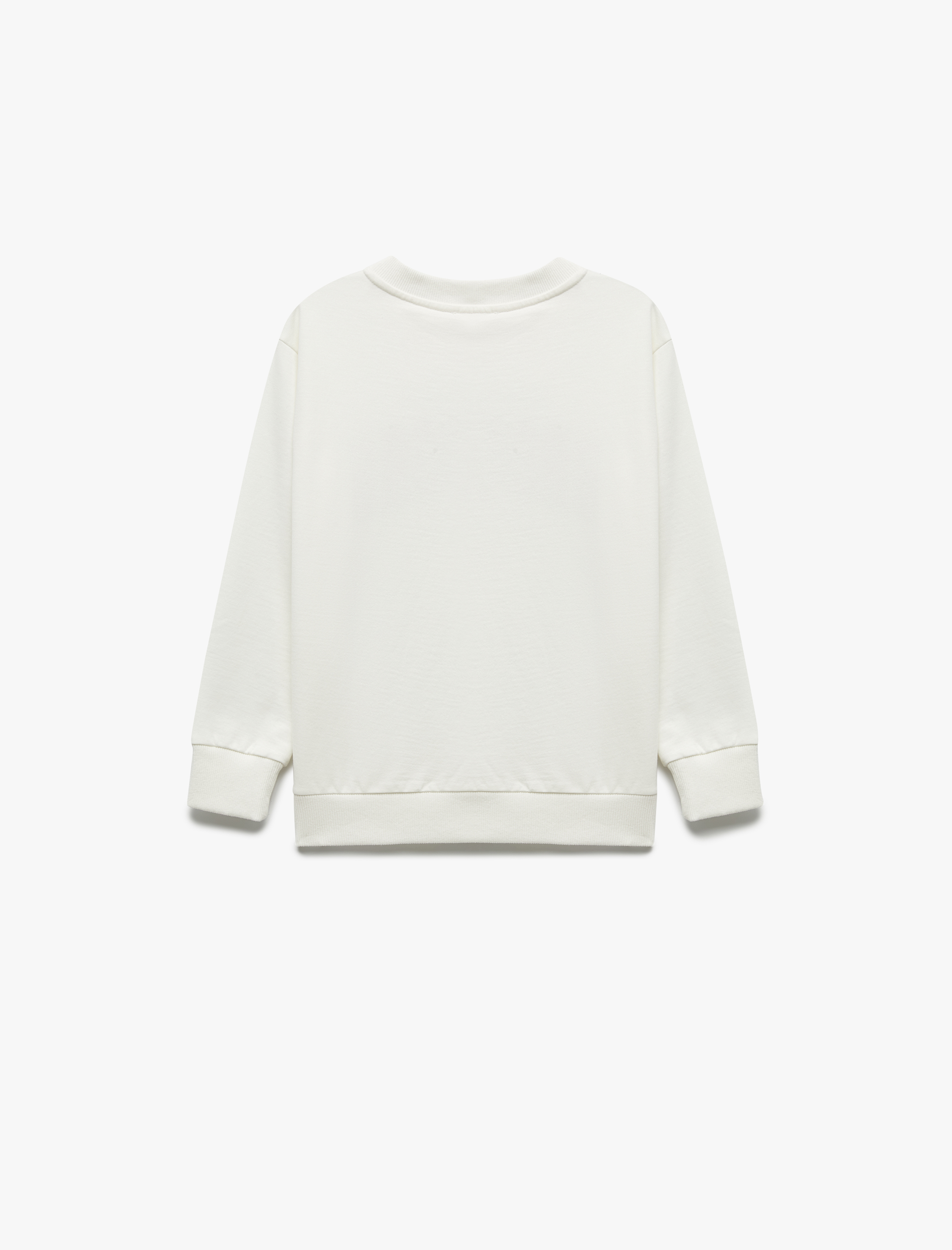  Erkek Çocuk Şardonlu Uzun Kollu Bisiklet Yaka Baskılı Oversize Sweatshirt