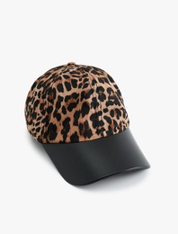 Leopar Desenli Kep Şapka