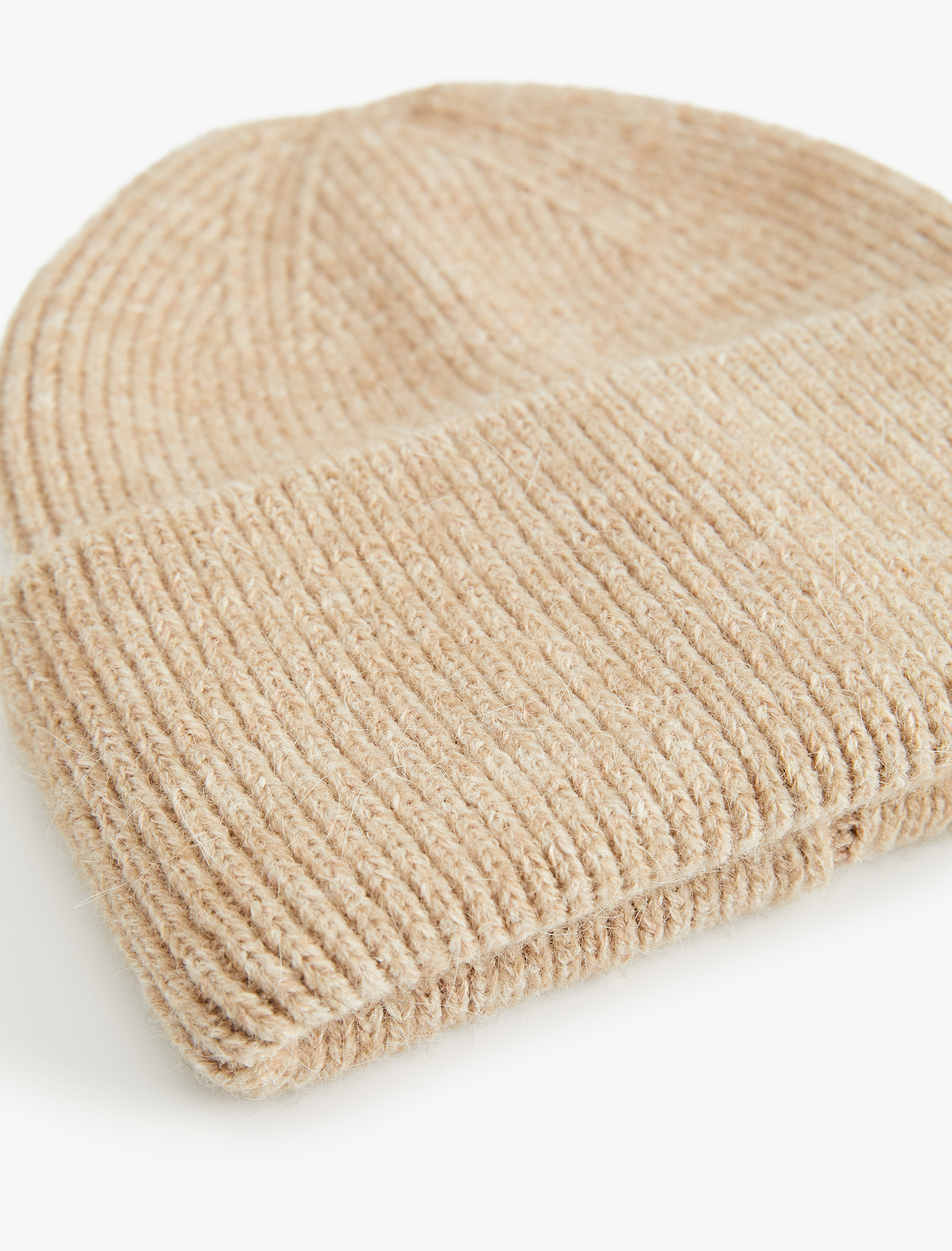  Kadın Yumuşak Dokulu Katlama Detaylı Basic Triko Örgü Bere