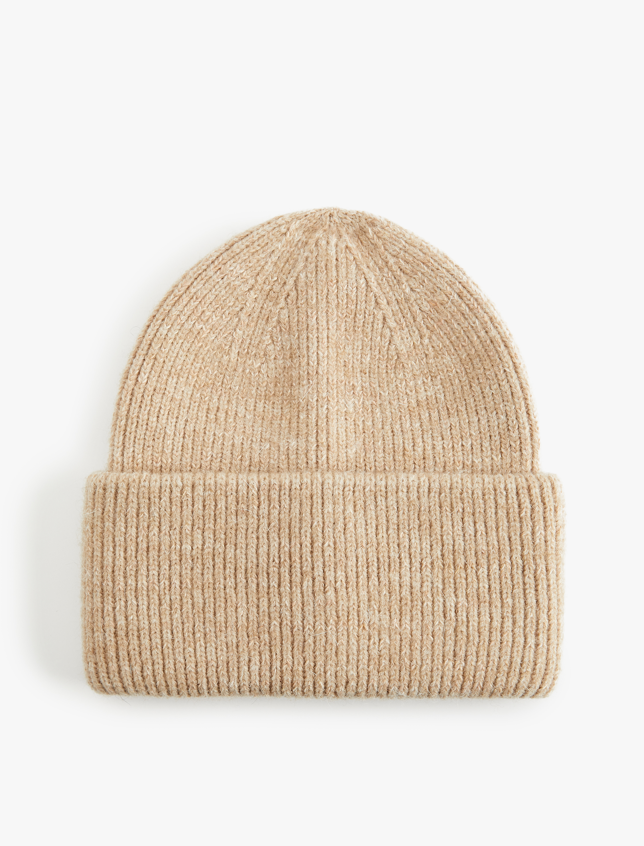  Kadın Yumuşak Dokulu Katlama Detaylı Basic Triko Örgü Bere