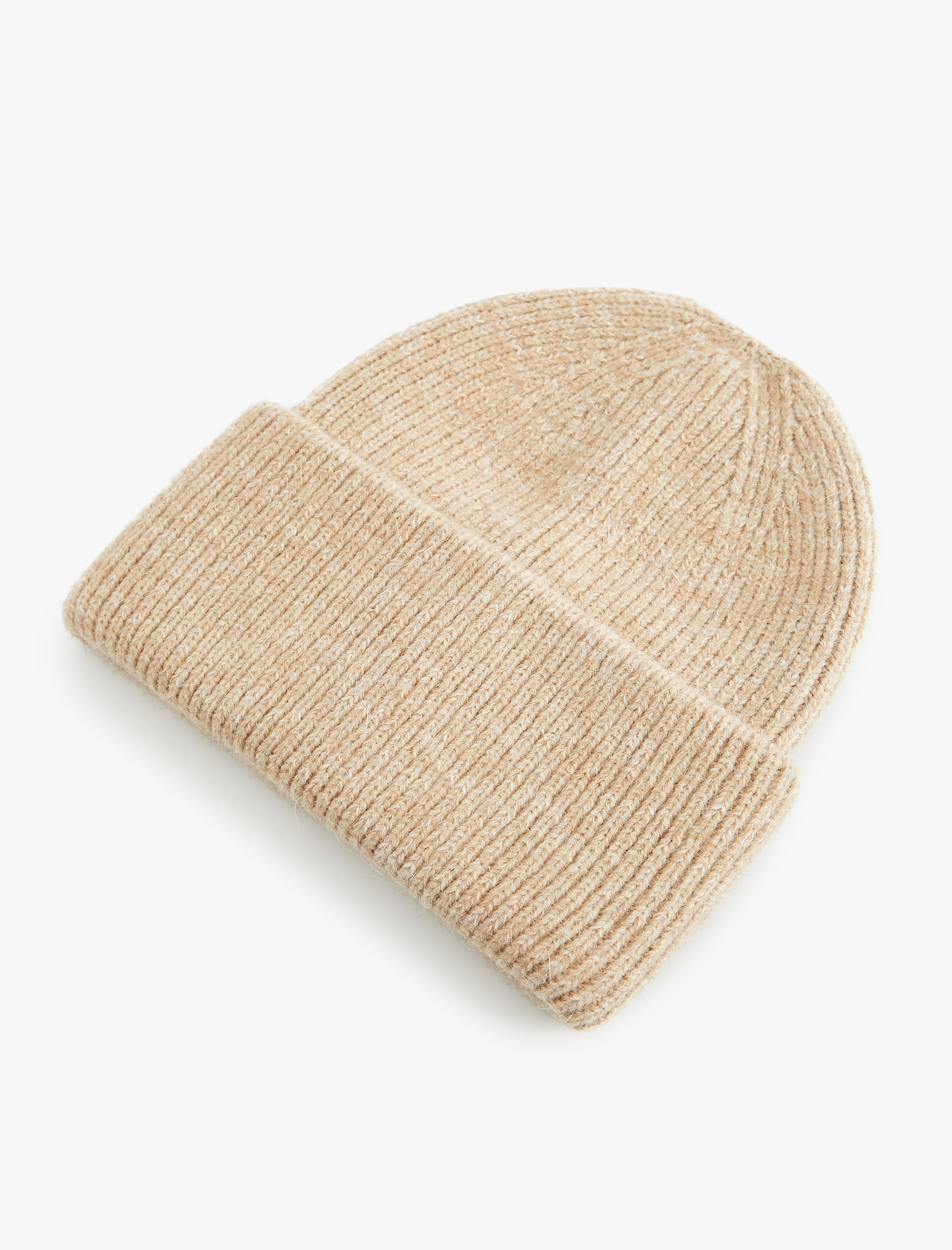  Kadın Yumuşak Dokulu Katlama Detaylı Basic Triko Örgü Bere