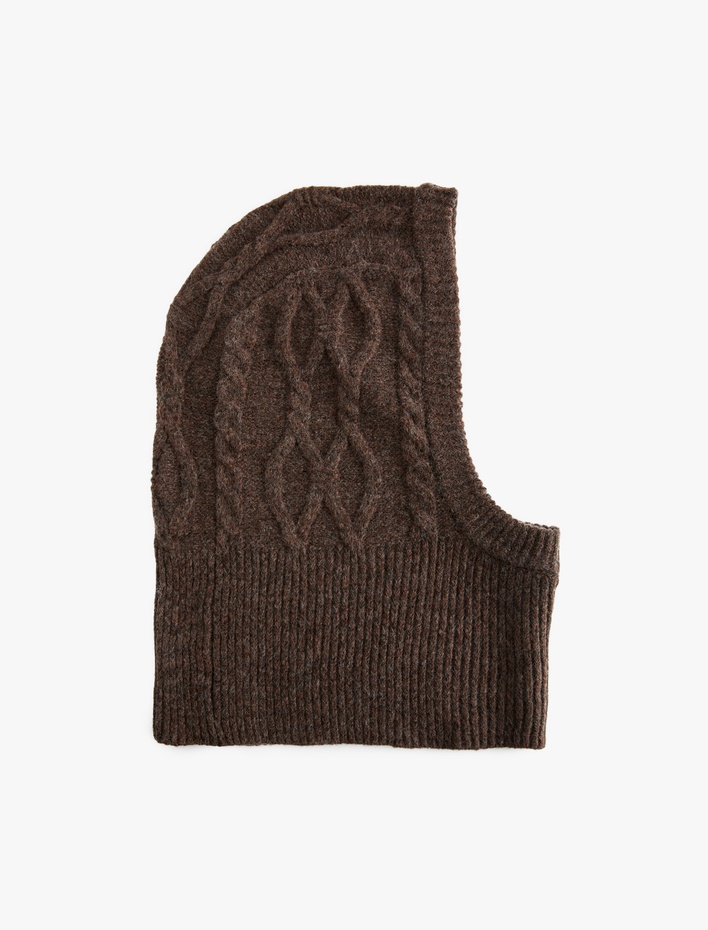 Kadın Saç Örgü Dokulu Balaklava Bere