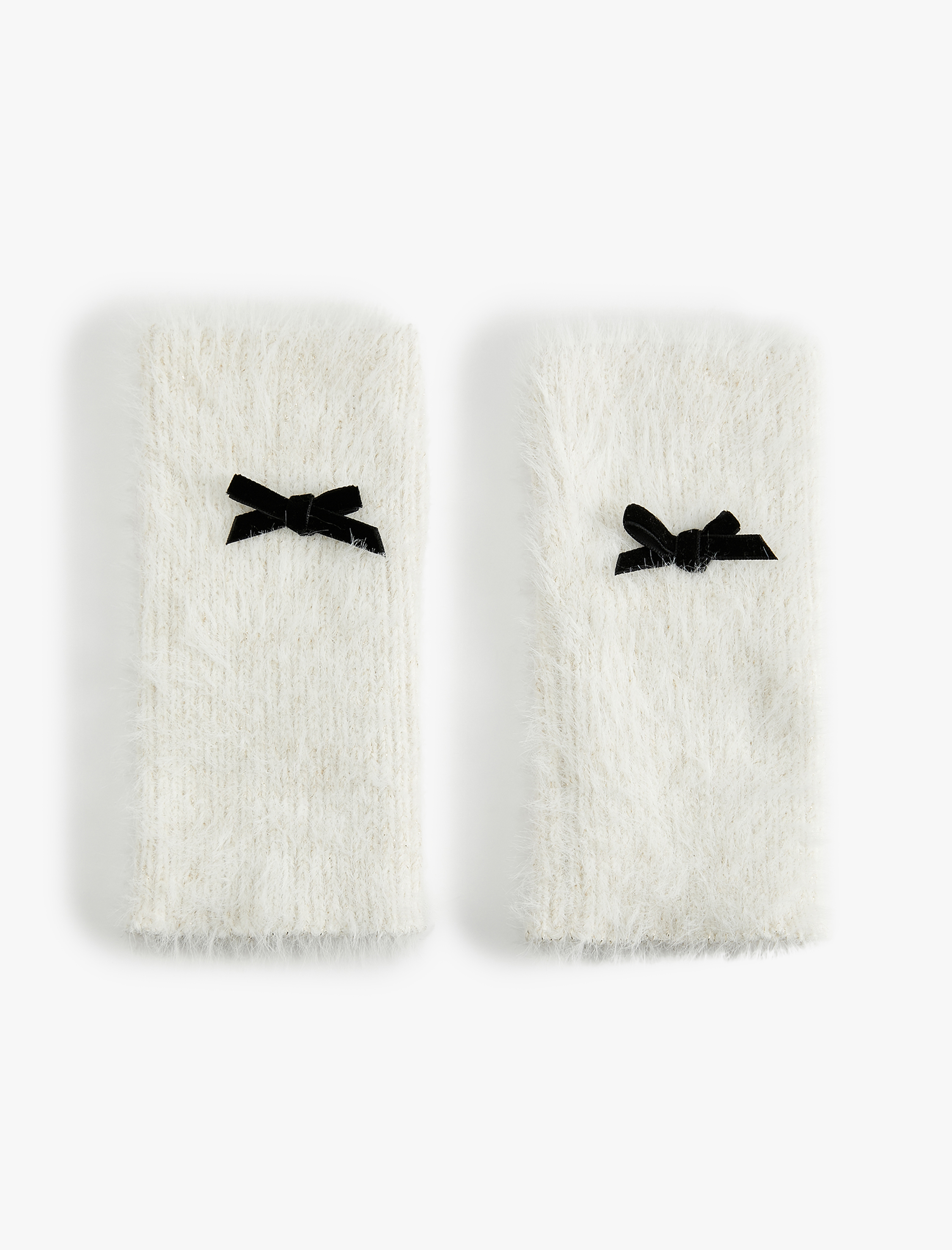  Kadın Yumuşak Dokulu Fiyonk Detaylı Parmaksız Eldiven