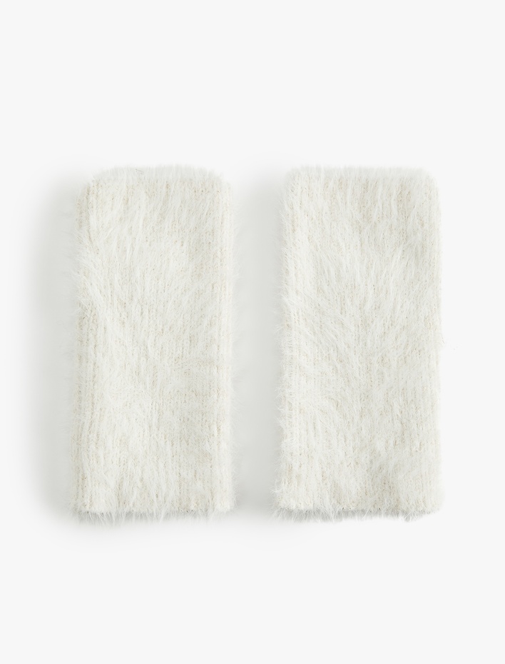 Kadın Yumuşak Dokulu Fiyonk Detaylı Parmaksız Eldiven