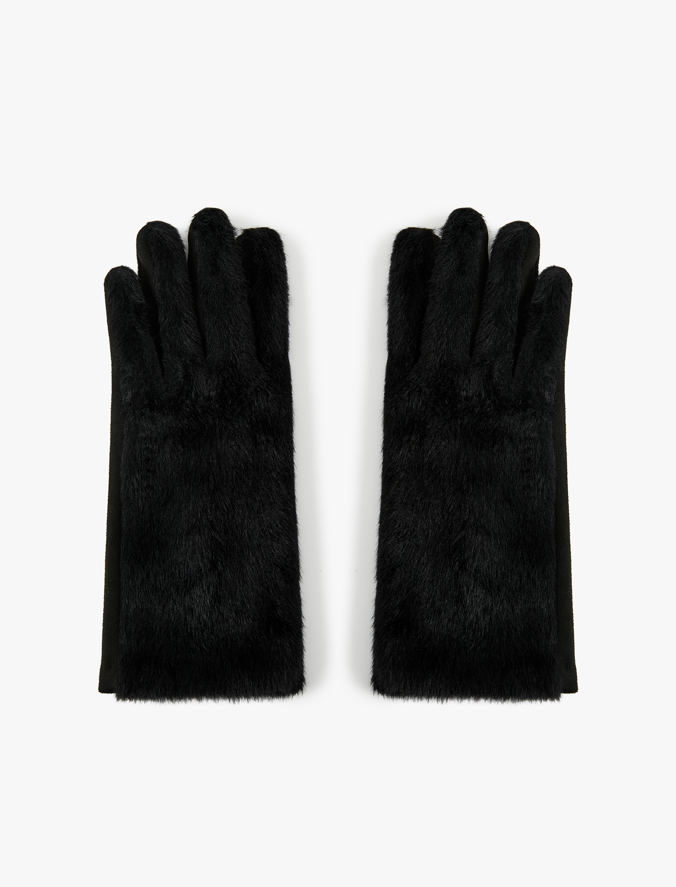  Kadın Peluş Detaylı Suni Süet İşleme Detaylı Eldiven