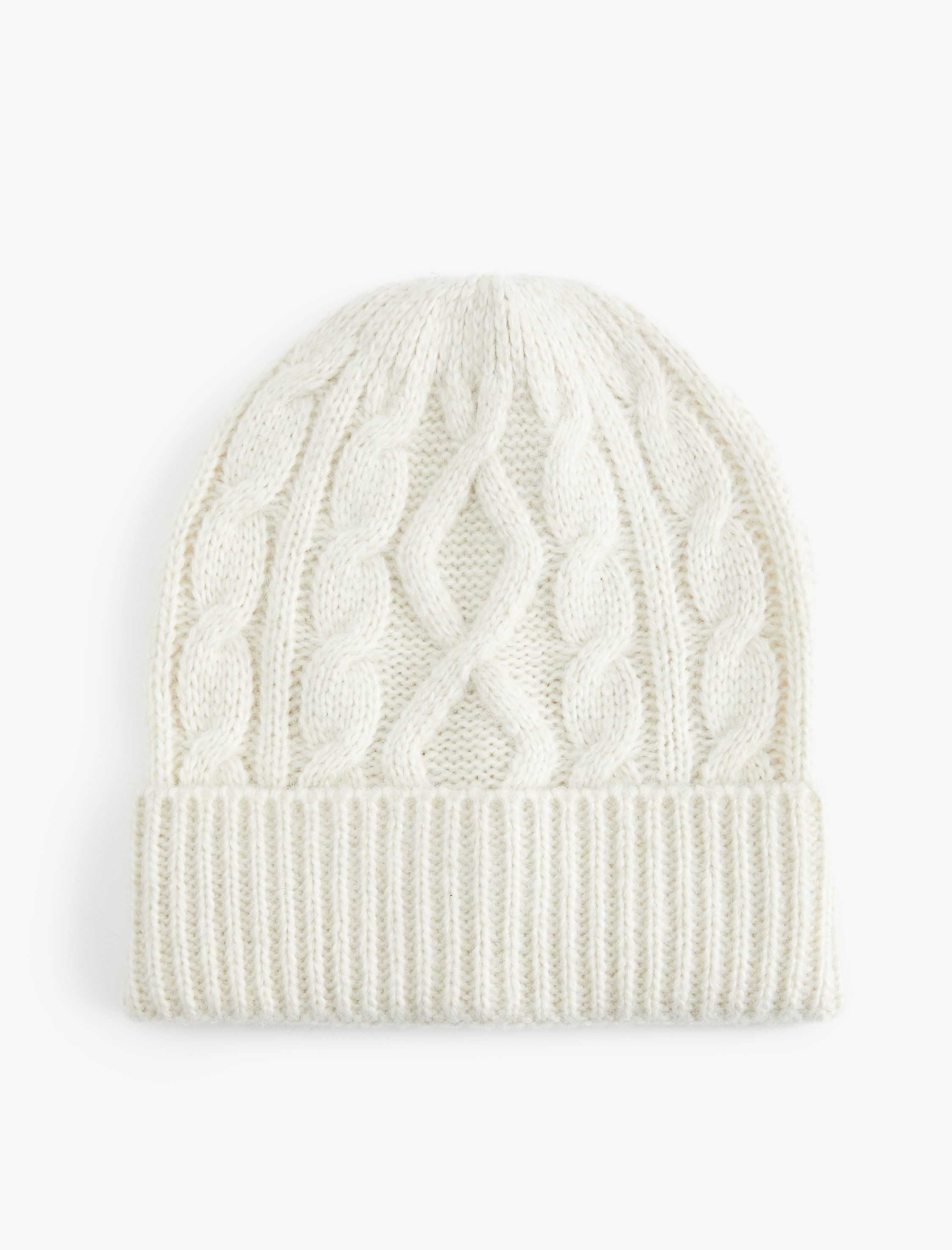  Kadın Katlama Detaylı Saç Örgü Dokulu Triko Bere