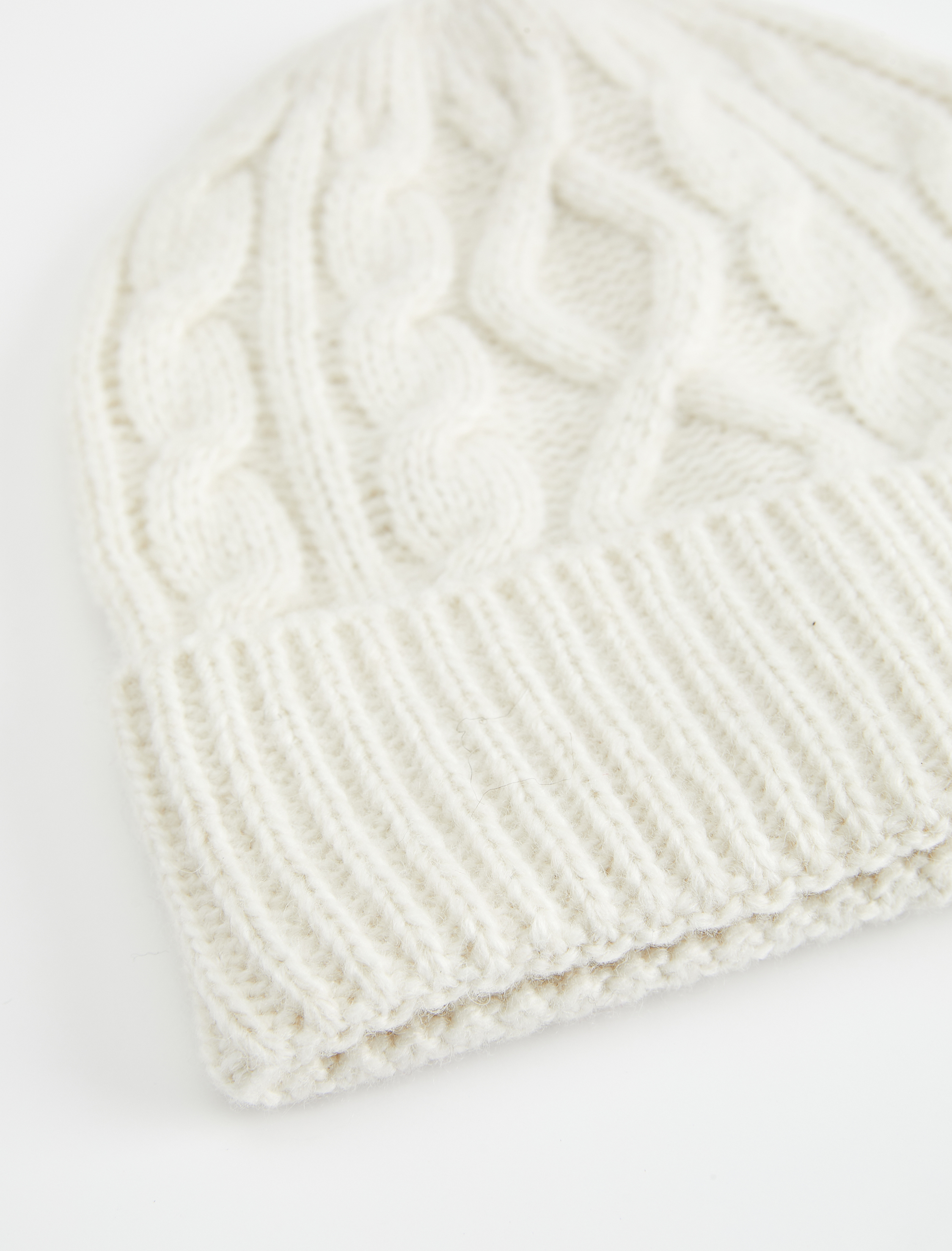  Kadın Katlama Detaylı Saç Örgü Dokulu Triko Bere