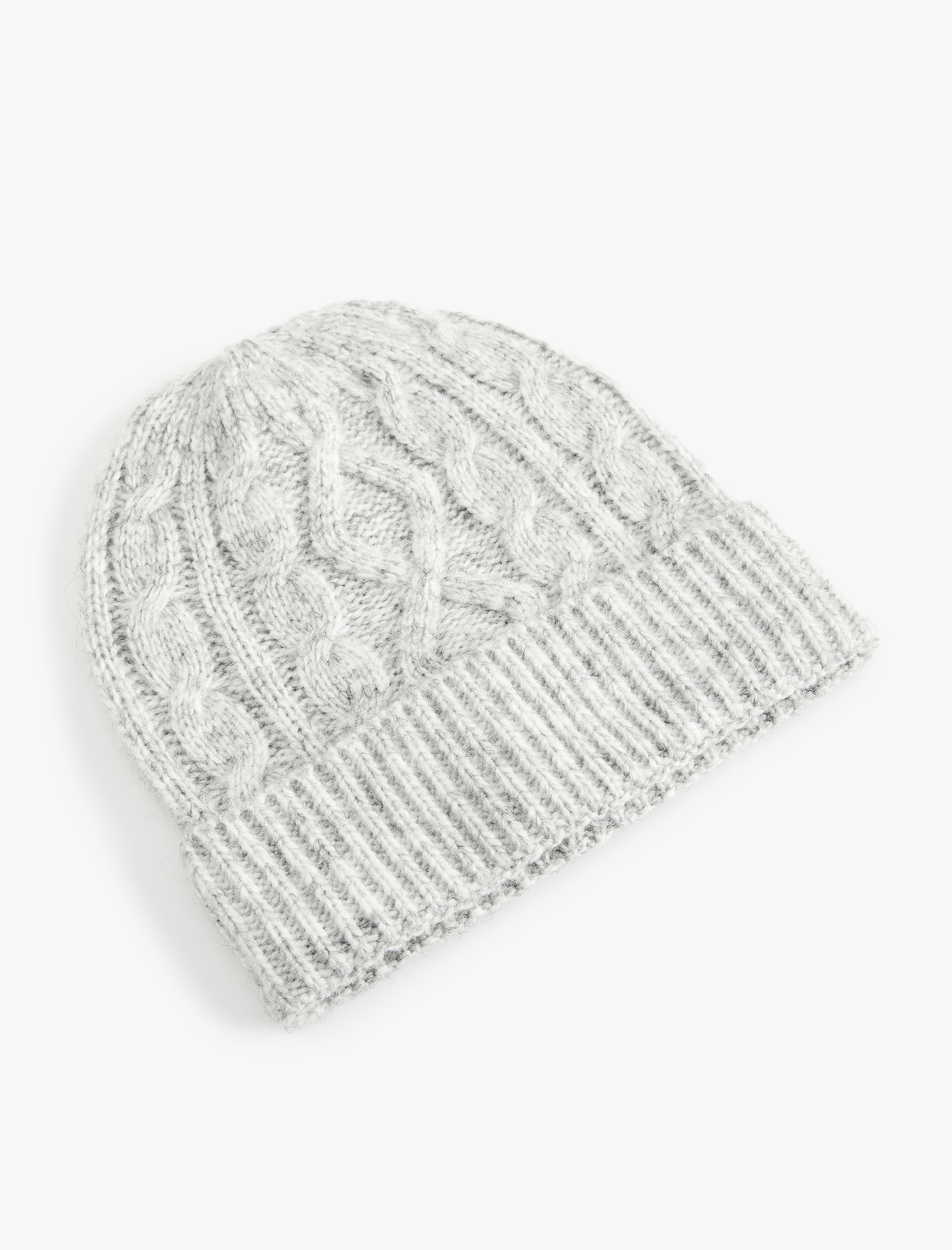  Kadın Katlama Detaylı Saç Örgü Dokulu Triko Bere