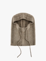 Bağcık Detaylı Triko Balaklava Bere - Koton X Sima Tarkan